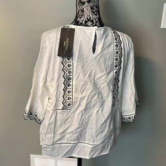 Weekend Max Mara Giudy White Embroidery Top - Picture 3 of 4